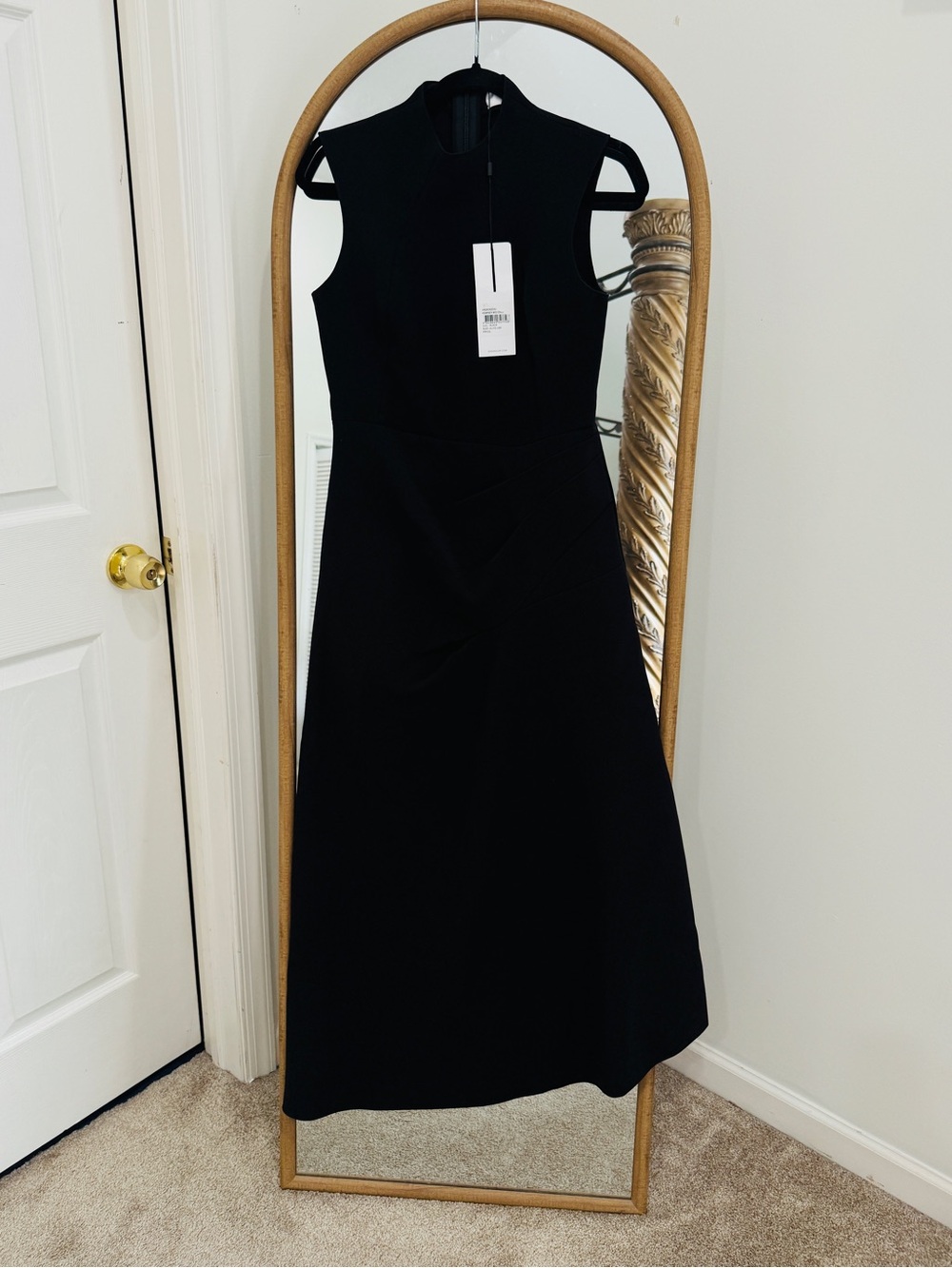 Acler Black Sleeveless Maxi Dress with Draped Waist Detail - Picture 6 of 10